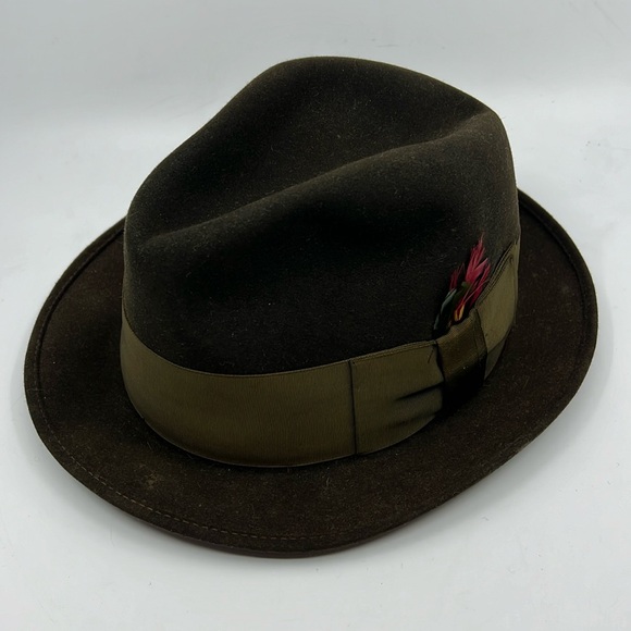 Vintage Mallory Fifth Avenue by Stetson Fedora Hat 100% Wool - Picture 1 of 12